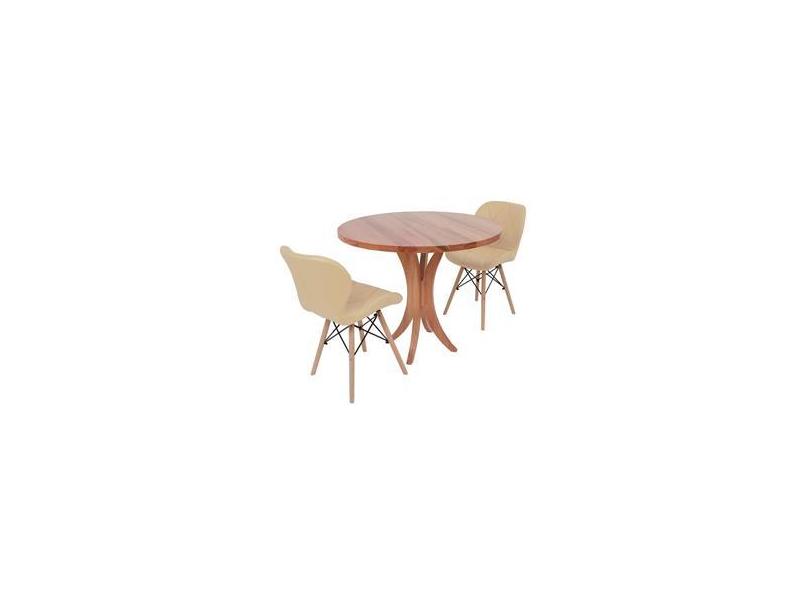Conjunto Mesa de Jantar Tampo de Madeira cm Cadeiras Slim Nude em Promoção é no Buscapé