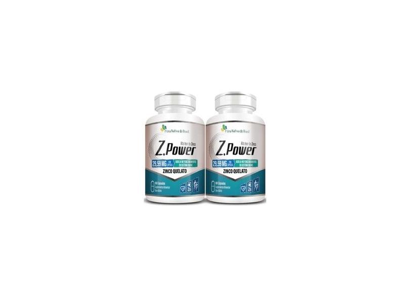 Zinco Quelato Z power 500mg 2 X 60 Cápsulas Flora Nativa o Melhor