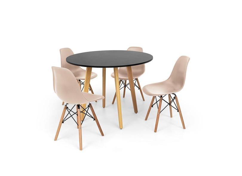 Conjunto Mesa De Jantar Laura Cm Cadeiras Charles Eames Nude