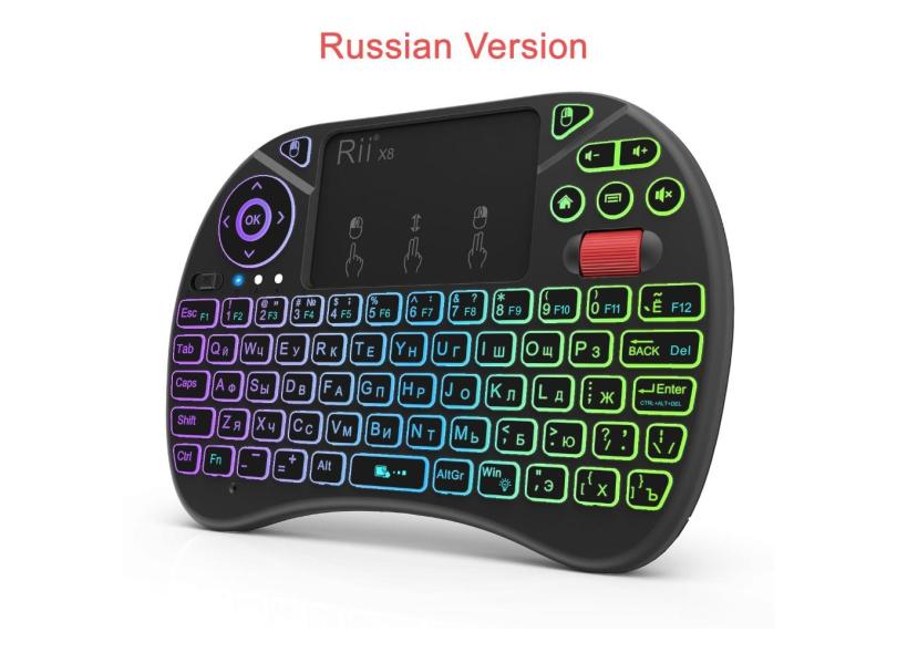 Mini Teclado Sem Fio Rii X Ghz Teclado Russo Touchpad Cores