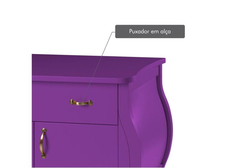 Cômoda 02 Portas 1 Gaveta Entregue Montado Laqueado Fosco 100 MDF