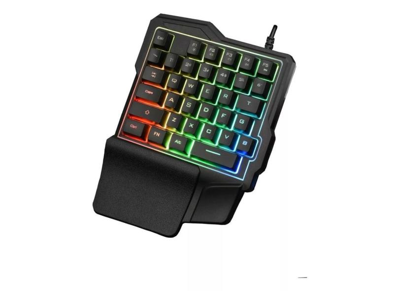 Teclado Gamer Semi Mecânico Single Hand Led Rgb Usb o Melhor Preço