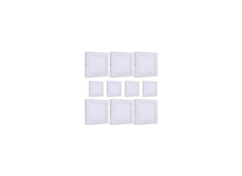 Kit 10 Painel Plafon Led Sobrepor Quadrado 18w Branco Neutro 4000k