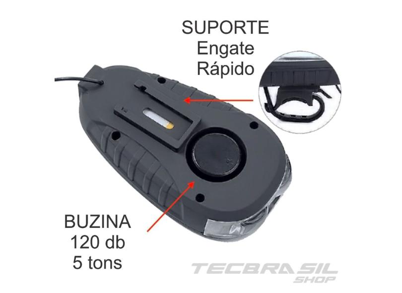 Kit Bike Farol Buzina Sinalizador Traseiro Veloc Metro Luz