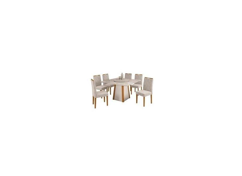 Conjunto Mesa Julia Tampo Giratório e 6 cadeiras Isabela New Ceval