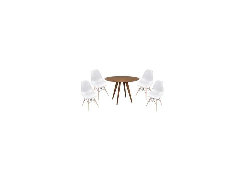 Conjunto Mesa Square Redonda Louro Freij Cm Cadeiras Eiffel