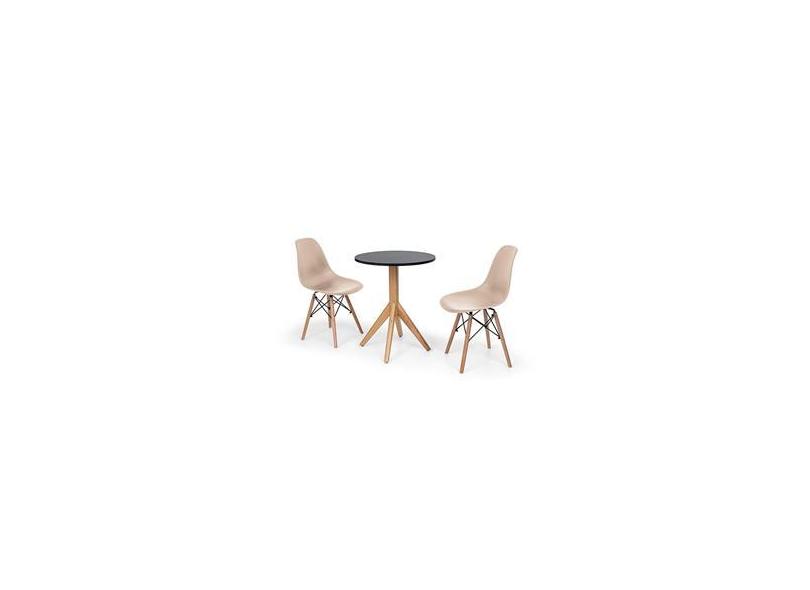 Conjunto Mesa de Jantar Maitê 60cm 2 Cadeiras Nude o Melhor