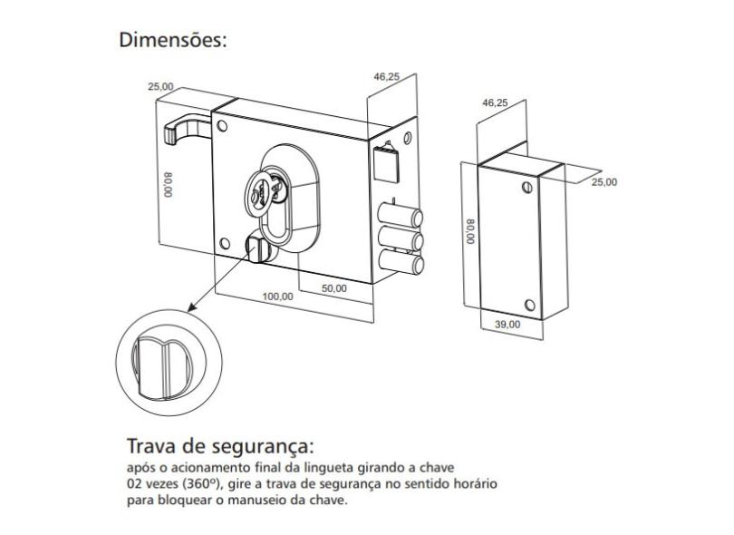 Fechadura Port O Sobrepor Pino Triplo Trava Seguran A Em Promo O