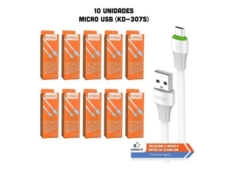 Kit Cabos Kaidi Lightning Micro Usb Tipo C Atacado O