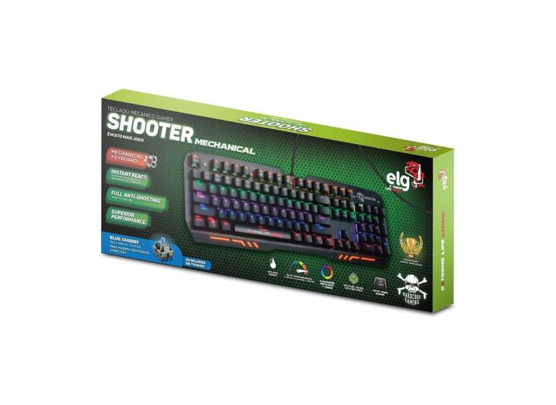 Teclado Gamer Mechanical Shooter TGMS 104 Teclas Led ELG O Melhor