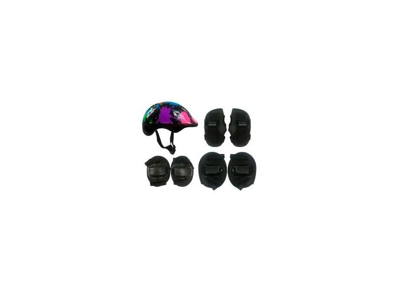 Kit Radical Capacete Joelheira Cotoveleira Munhequeira Infantil Plus