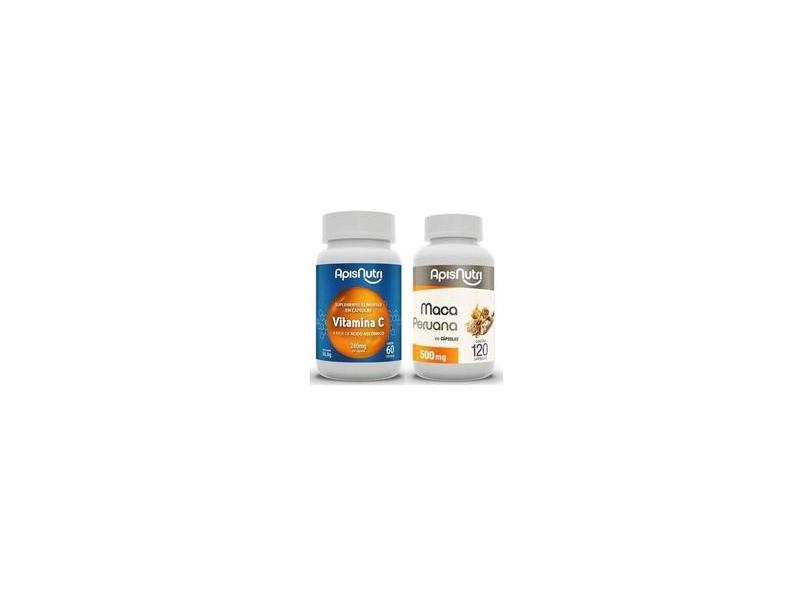 Kit Maca Peruana Caps Mg Suplemento De Vitamina C Cido