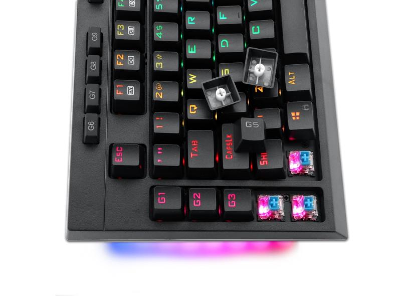 Teclado Mecânico Gamer Óptico Redragon Brahma Pro RGB ABNT2 Switch