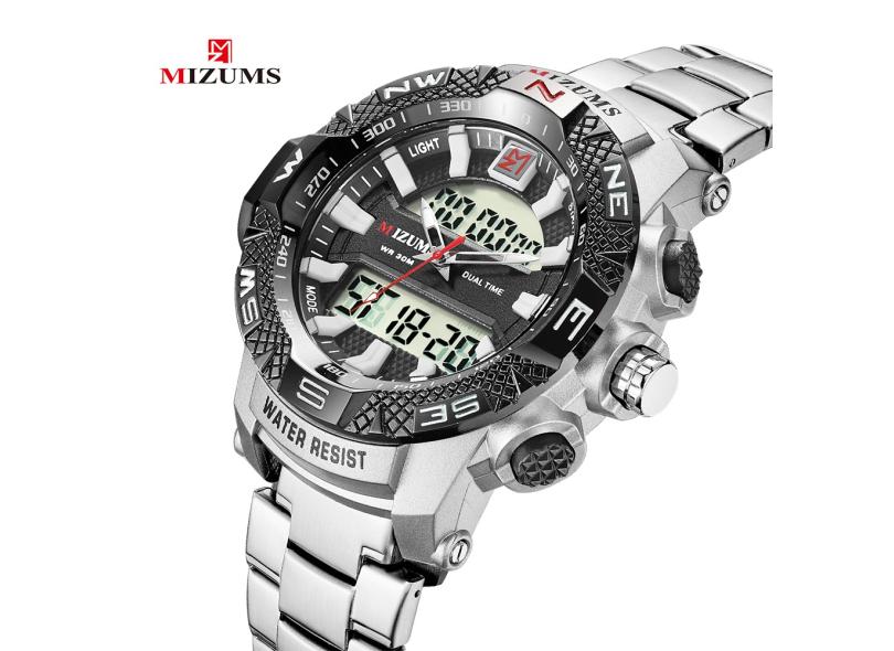 Mizums Men Watch Moda Alloy Caso Digital Dual Analog Movimento Assista