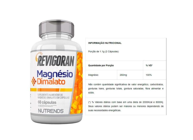 Revigoran Magnésio Dimalato 60 Cápsulas 260mg Nutrends em Promoção é