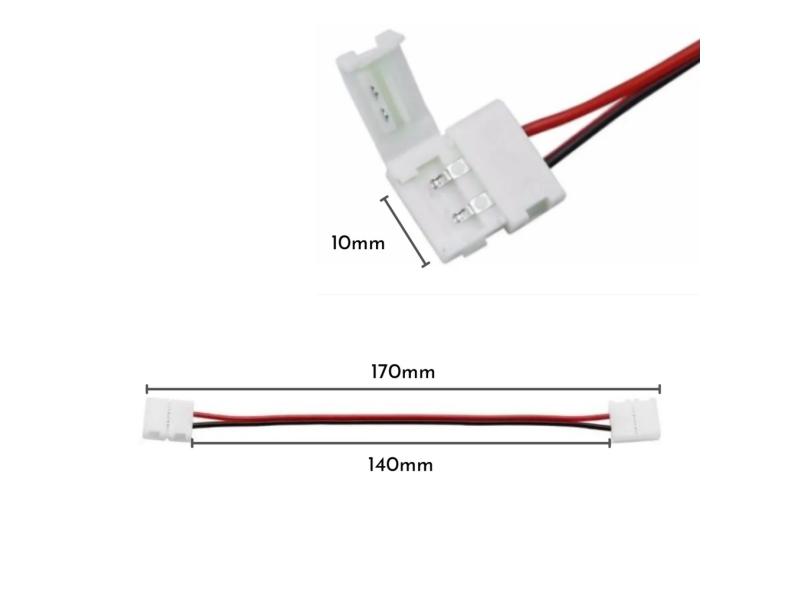 Conector Emenda Extensão para Fita Led 3528 5050 2 vias Femea o