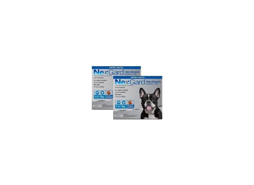 Nexgard M Cães 4 A 10kg 3 Tabletes Kit 2 unid Merial Boehringer o