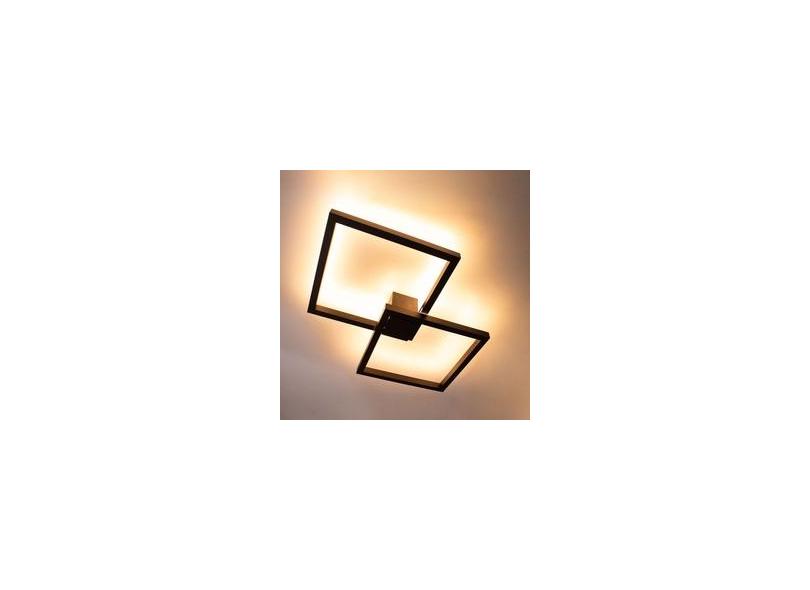 Arandela Plafon Led 67w 66x66cm Luz Direta Indireta PRETA St1254