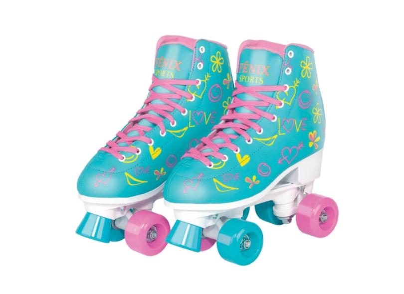 Patins Roller Ajustável Fenix RL 07A 4 Rodas 31 34 o Melhor Preço é