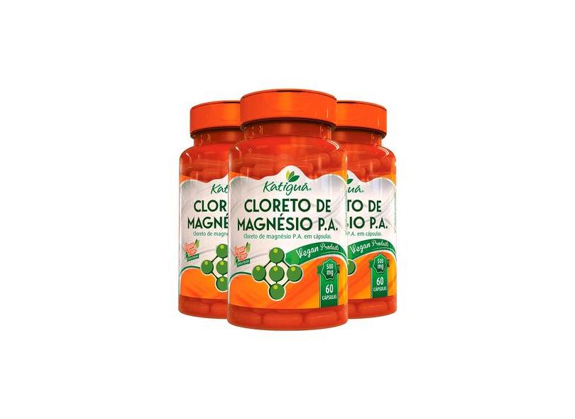 Kit 3x Cloreto de Magnésio PA 500mg 60 Cápsulas Vegetarianas