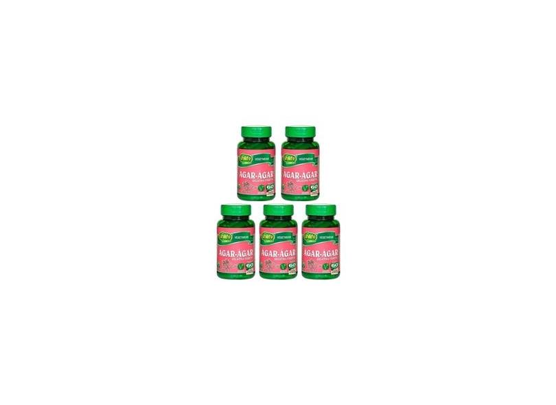 Ágar Ágar Gelatina Vegetal 60 Cáps 600mg Unilife Kit 5 unidades o