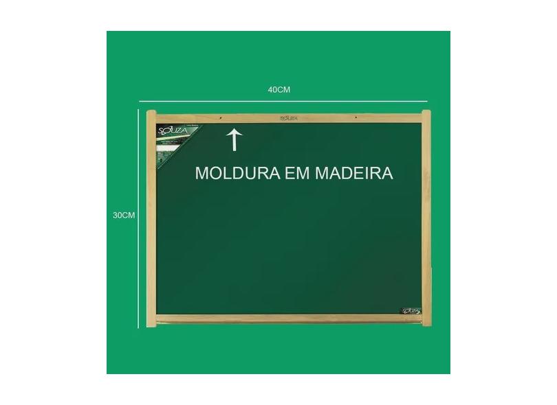 Quadro Escolar Verde Pintura Uv 40x30 Moldura Em Madeira O