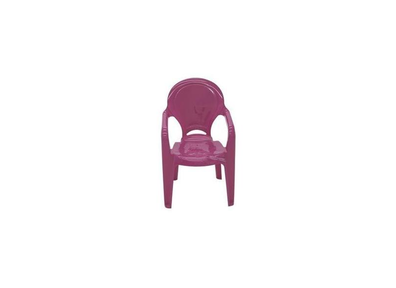 Cadeira Plastica Monobloco Bracos Infantil Tiquetaque Rosa O