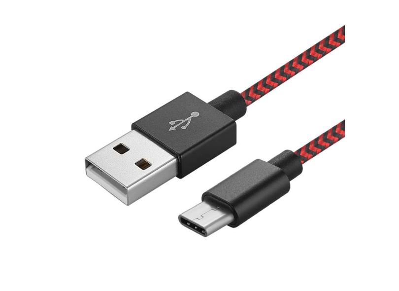 Negrito Usb Nylon Tran Ado Carregamento R Pido Cabo De Dados Para