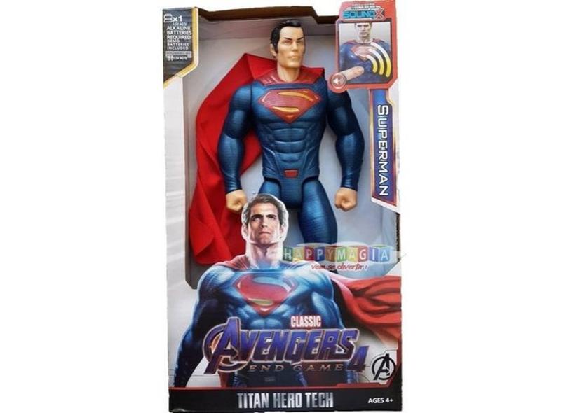 Boneco Superman Novo Articulado 30 Cm C Luz E Som Heróis o Melhor