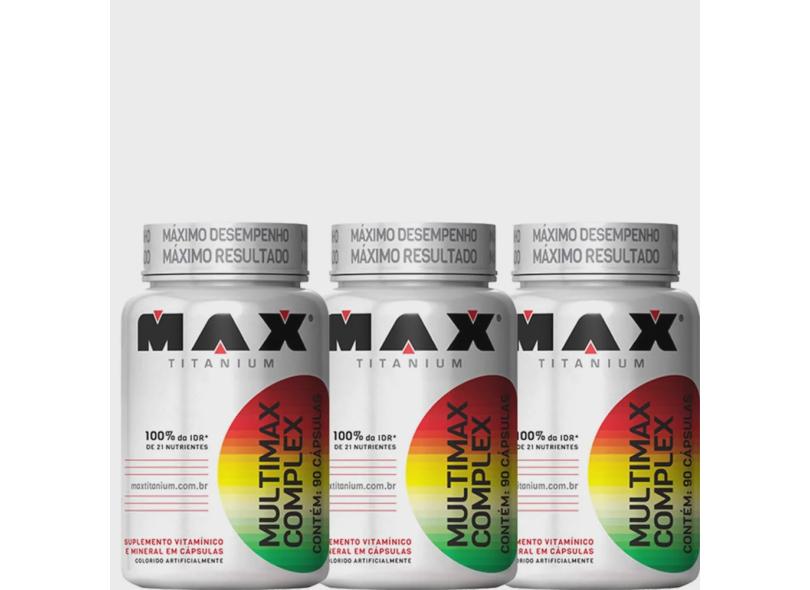 Kit 3x Multimax Complex 90 Cápsulas Cada Max Titanium o Melhor