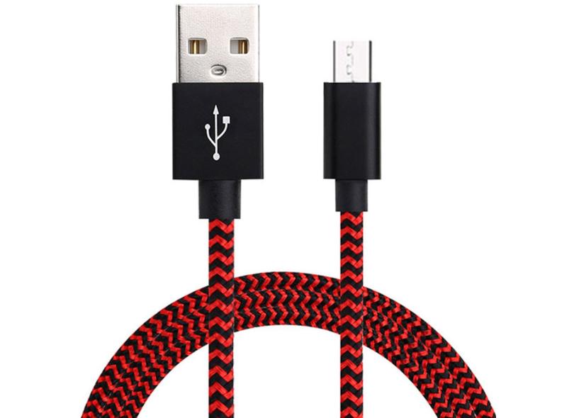 Negrito Usb Nylon trançado carregamento rápido cabo de dados para