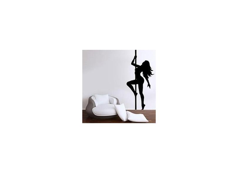 Adesivo De Parede Mulher Pole Dance 02 Grande 58X127Cm em Promoção é