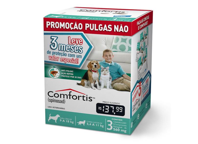 Antipulgas Elanco Comfortis 560 Mg Cães De 9 A 18Kg E Gatos De 5 5 A