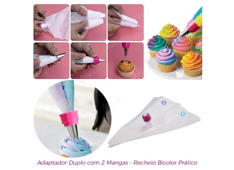 Kit Confeitaria Inox 35 Peças Saco Bico Decorador Unyhome o