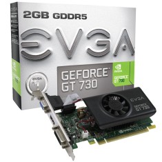 Placa de Video NVIDIA GeForce GT 730 2 GB GDDR5 64 Bits EVGA 02G-P3-3733-KR