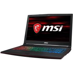 Notebook MSI Intel Core i7 8750H 8ª Geração 16GB de RAM HD 1 TB SSD 128 GB 15,6" GeForce GTX 1060 Windows 10 GP63