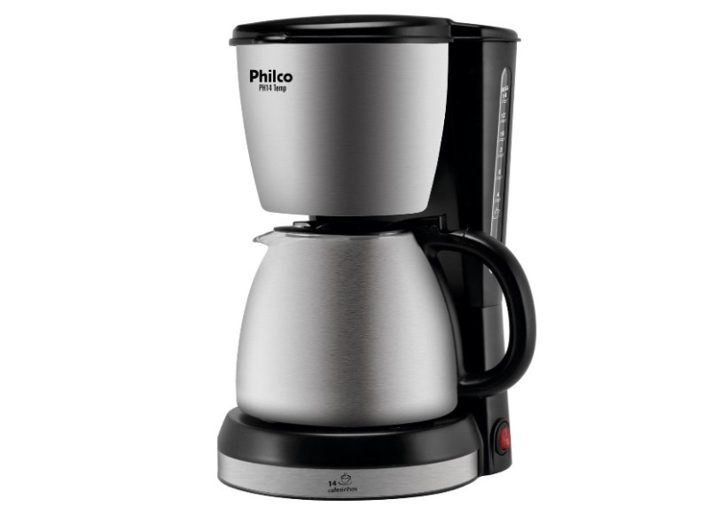 Cafeteira Elétrica Philco Ph14temp 700ml Metal Preto E Inox Cafeteira Eletrica 14 Xicaras Philco Ph14 Temp Em Promocao E No Buscape