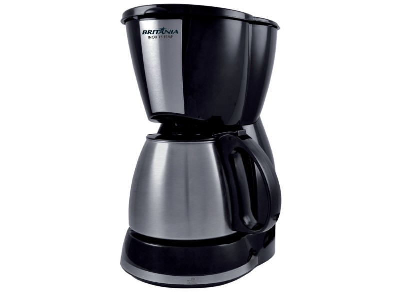 Cafeteira Elétrica Britânia Cp30 Temp Preto Aço Escovado 220v Cafeteira Eletrica 15 Xicaras Britania Inox 15 Temp Em Promocao E No Buscape