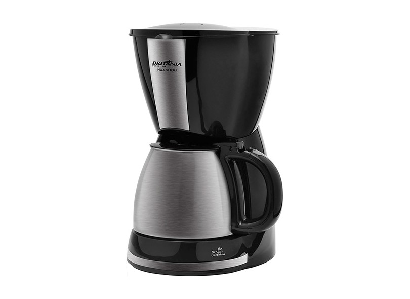 Cafeteira Elétrica Britânia Cp30 Temp Preto Aço Escovado 220v Cafeteira Eletrica 30 Xicaras Britania Cp30 Inox Temp Em Promocao E No Buscape