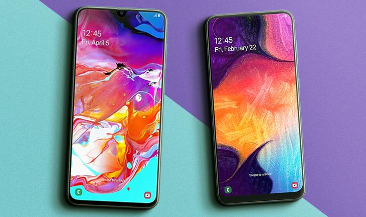 Capa do post: Galaxy A70 vs A50: compare preço e ficha técnica dos celulares Samsung