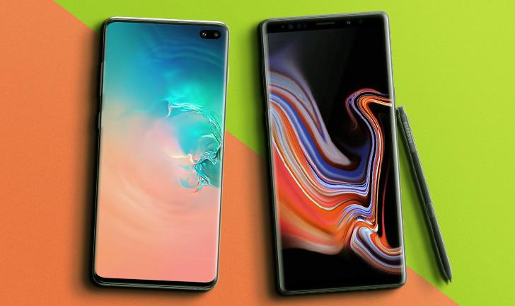 Capa do post: Galaxy S10 Plus vs Galaxy Note 9: comparativo detalha ficha técnica dos celulares Samsung