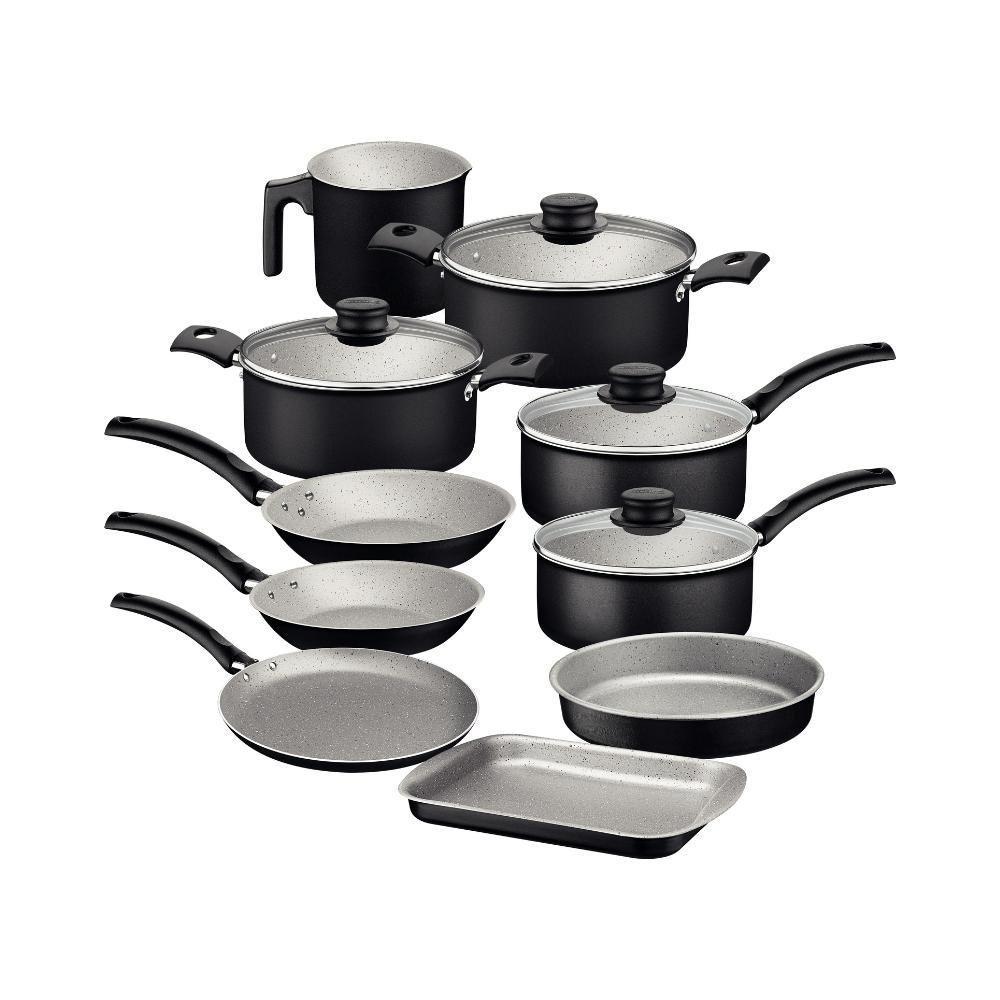 Imagem de Jogo De Panelas 10 Peças Turim Antiaderente Tramontina Cor:preto Preto