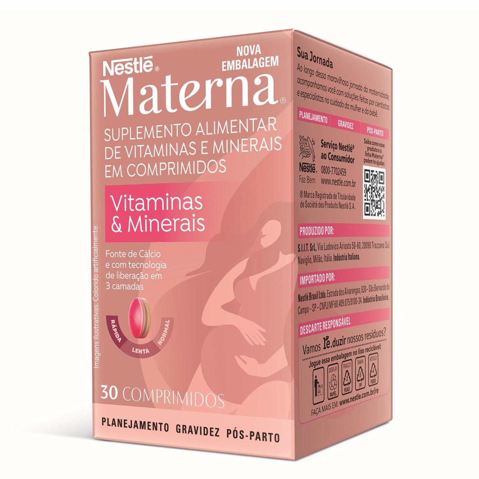 Imagem de Suplemento alimentar Materna Vitaminas & Minerais 30 Comprimidos