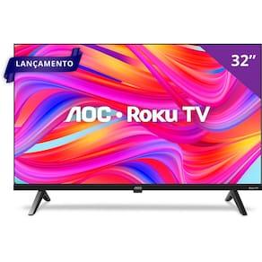 Imagem de Smart TV 32" HD AOC 32S5045/78G com Roku TV, Comando de Voz, HDMI, USB Wi-Fi e Conversor Digital