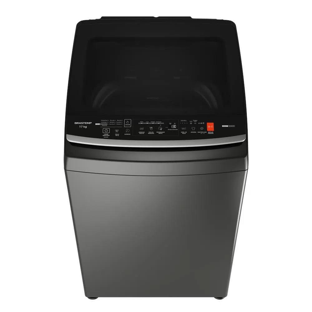 Máquina de Lavar Brastemp 17Kg Design Infinity Soft Close Cinza Platinum BW17LTA - 220V