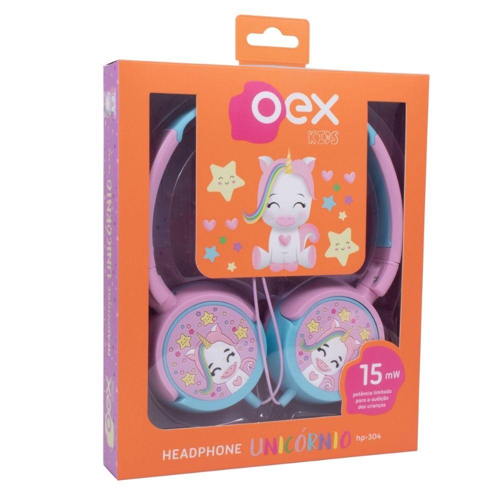 Imagem de Fone De Ouvido Infantil Fones Giratorios Oex Kids Unicornio Hp304 - 85Db Rosa