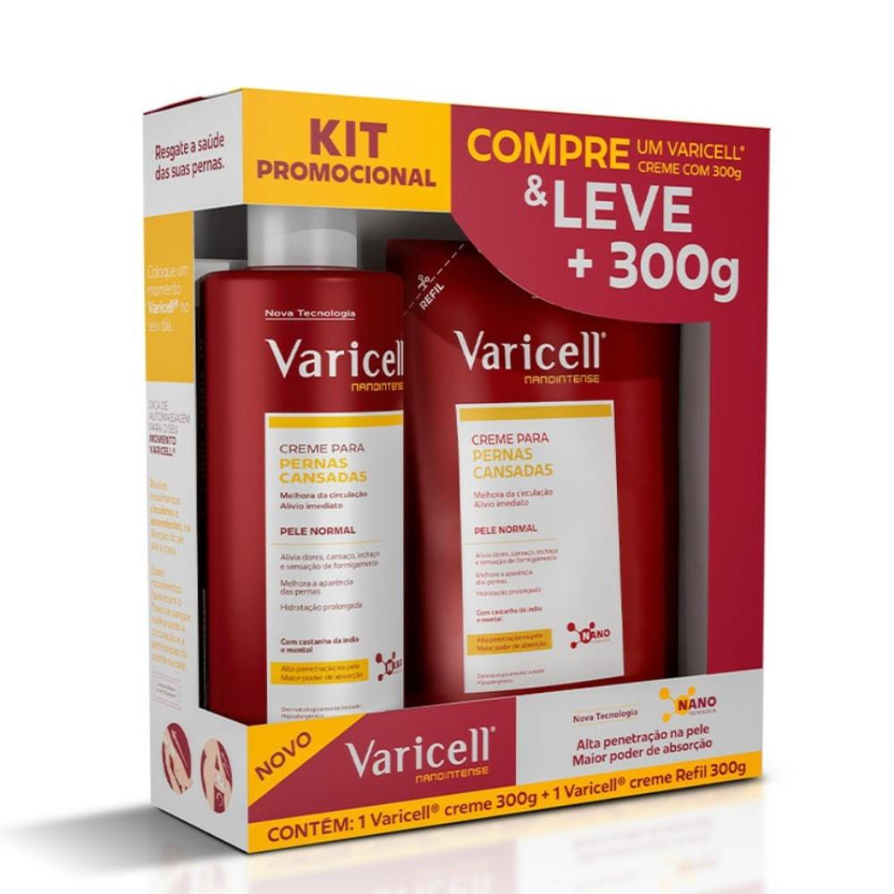 Imagem de Kit Varicell Creme para Pernas Cansadas Pele Normal 300g + Creme para Pernas Cansadas Pele Normal Refil 300g