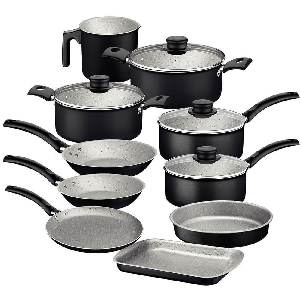 Imagem de Jogo de Panelas Tramontina Turim em Alumínio com Antiaderente Starflon Max Preto 10 Peças 20297064