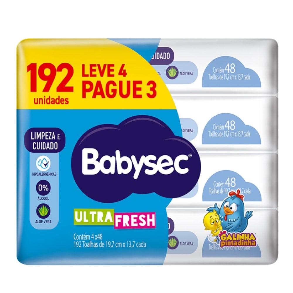 Imagem de Lenço Umedecido BabySec Galinha Pintadinha Ultra Fresh Pacotes com 48 Unidades Cada