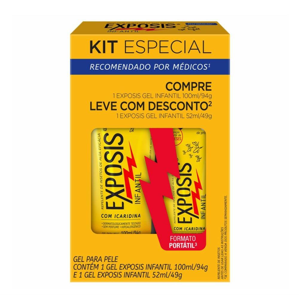 Imagem de Kit Repelente Exposis Gel Infantil 100ml + Repelente Sem Perfume 52ml
